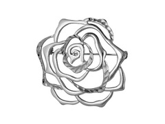 Серебряная брошь «Контурная роза»